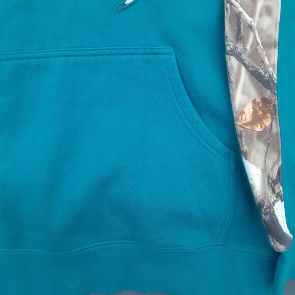 Legendary WhiteTails Womens Large Blue Pullover Hunting Deer Theme Hoodie - Picture 5 of 8